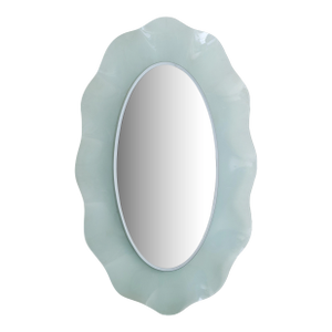Large Italian ‘Onda’ Wall Mirror by Nanda Vigo for Glas Italia, 1980s