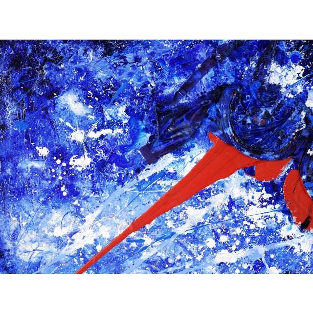 Late 20th Century Red Underneath - Textured Expressionist Composition in Acrylic by Charles David Francis For Sale - Image 5 of 9