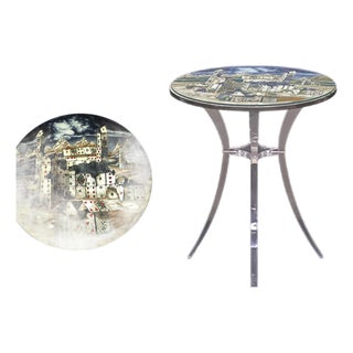 Fornasetti ‘Città Di Carte’ House of Cards Side Table the Top Dated 1990, Numbered 4/6 Atelier Fornasetti, Milan, After a Design by Piero Fornasetti For Sale
