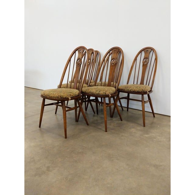 Ercol Set of 6 Vintage Mid Century Modern Dining Chairs by Ercol For Sale - Image 4 of 11