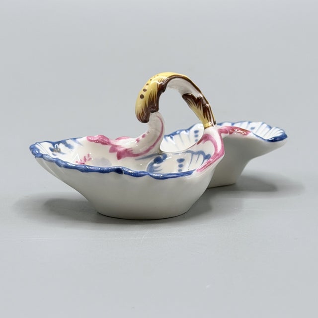 Antique French Porcelain Double Salt Cellar Dish by Charles Field Haviland for Gérard, Dufraisseix & Morel, 1890s For Sale - Image 12 of 17