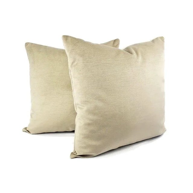 A smooth textured velvet in a soft gray color pillow cover. The velvet has textured lines intergraded giving a unique...