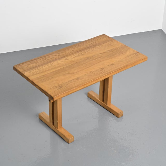 Charlotte Perriand Elm Dining Table by Charlotte Perriand for Les Arcs, France, 1970s For Sale - Image 4 of 15