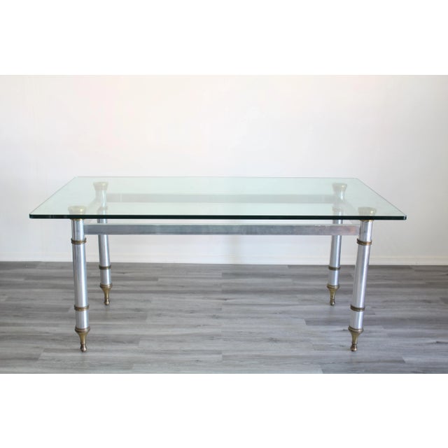 1970s Vintage Aluminum Dining Table For Sale - Image 5 of 7