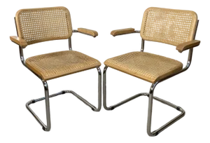 1960s Vintage Breuer S64 Style Arm Chairs - A Pair