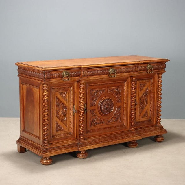 Antique Neo-Baroque Credenza in Walnut For Sale - Image 12 of 12