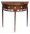 English 1860s Oak Demilune Table with Drawer, Tapered Legs and Pierced Motifs For Sale
