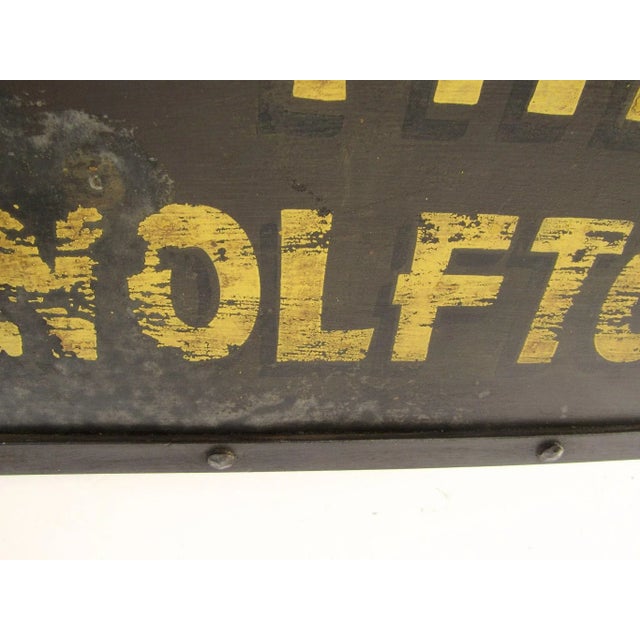 1920s Vintage Metal Sign "Wolftone" Hanging For Sale - Image 5 of 8