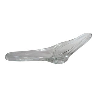 1960s Daum France Elongated Sculptural Glass Centerpiece Bowl For Sale