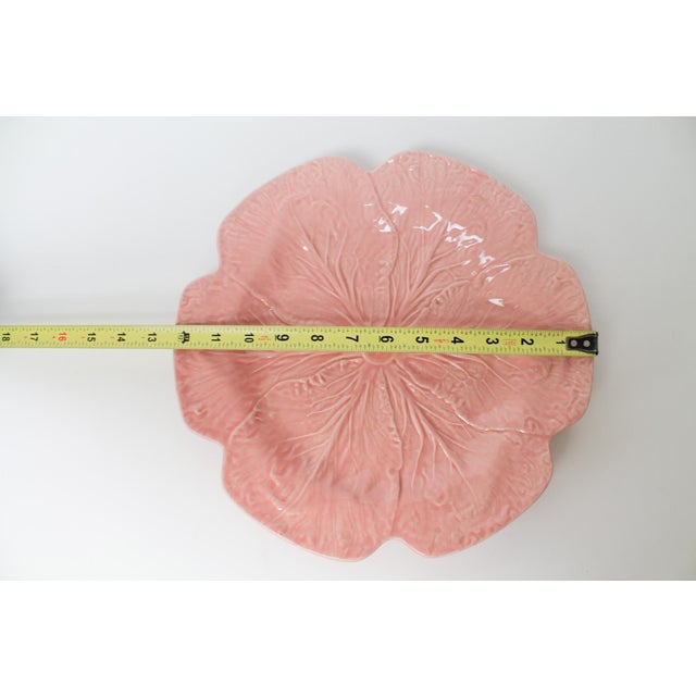 Ceramic Bordallo Pinheiro Pink Cabbage Leaf Charger Plate For Sale - Image 7 of 8