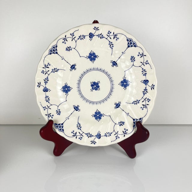 Set of 6 Myott Meakin dessert plates, England, blue Dimensions: Diameter: 20.5 cm Height: 2 cm Very good overall...