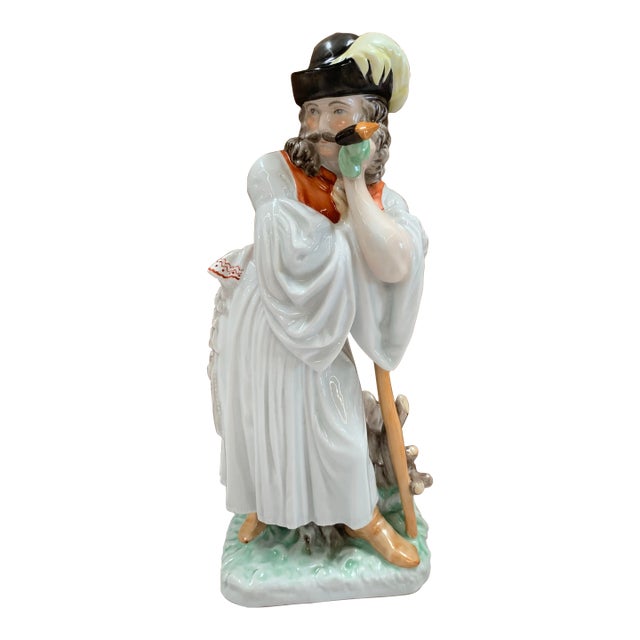 Large Herend "Mournful Shepherd" (Búsuló Juhász) Porcelain Figurine – 11.5" – Model 5427 For Sale