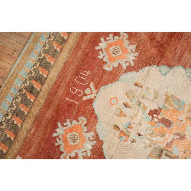 Zabihi Collection Turkish Kars Large Pigeons Rug Dated 1904 - 9'5" x 11'5" For Sale - Image 4 of 12