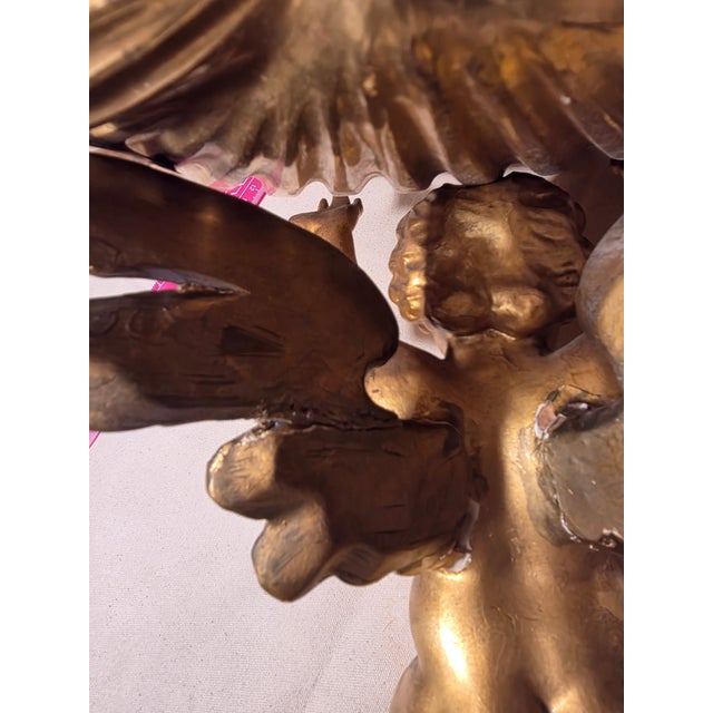 Late 19th Century Antique Giltwood Cherub Wall Bracket Shelf For Sale - Image 5 of 14