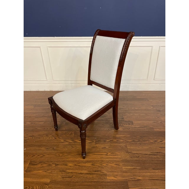 Set of Eight Newport Dining Chairs With Base Muslin Fabric - Showroom Samples For Sale - Image 14 of 18
