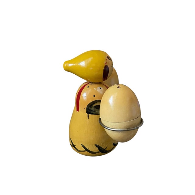 Mid-Century Modern Early 20th Century Asian Village Girl With Eggs Antique Salt and Pepper Shakers Set - 3pcs For Sale - Image 3 of 8