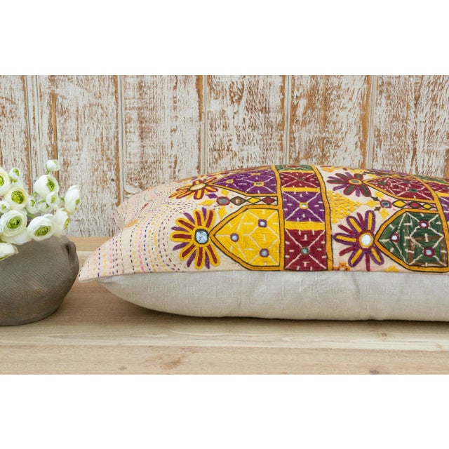 Textile Nirban Antique Tribal Grain Sack Pillow For Sale - Image 7 of 10