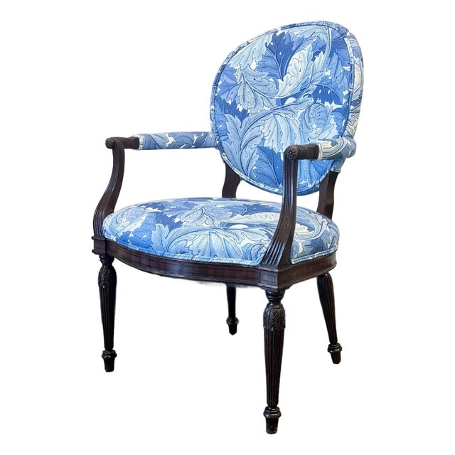 Morris & Co. Acanthus Early 20th Century French Louis XVI Style Fauteuil Chair For Sale