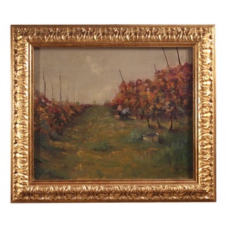 Italian Artist, The Vineyard in Druento, 1992, Oil on Canvas For Sale