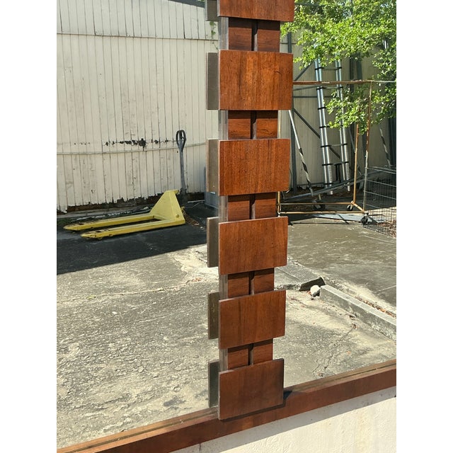 Mid-Century Modern Vintage Mid-Century Modern Brutalist Mirror For Sale - Image 3 of 8