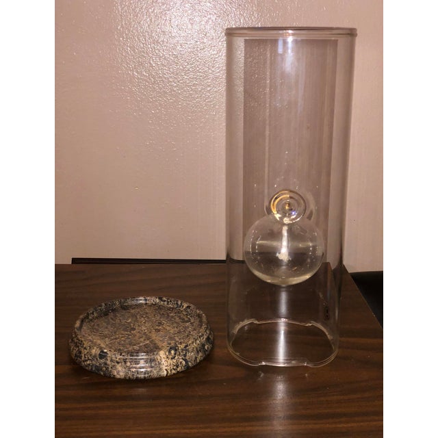 Transparent Vintage 12" Wolfard Glassblowing Co Classic Oil Lamp With Marble Stand For Sale - Image 8 of 8