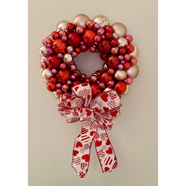 Handmade, Valentine’s Decor perfect for your front door or inside your home. Made from all GLASS, vintage and some new...