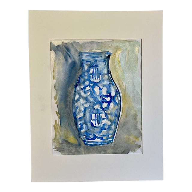 Blue and White 13 Contemporary Painting For Sale