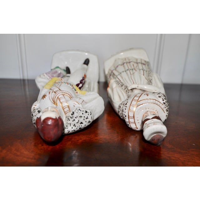 Staffordshire Pair of Large Antique Staffordshire Figures of Queen Victoria & Prince Albert For Sale - Image 4 of 6