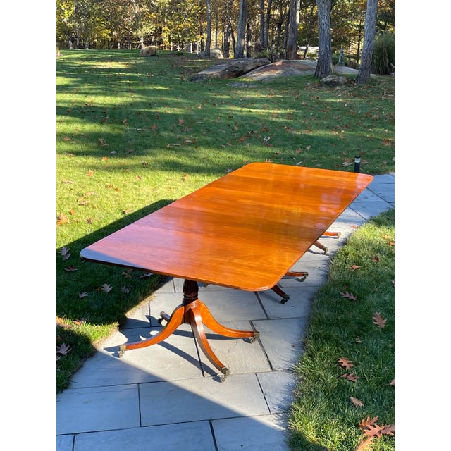Brown Early 19th Century George III Triple Pedestal Dining Table For Sale - Image 8 of 13