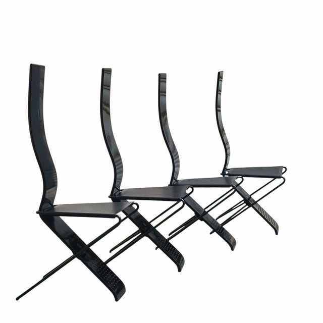 Metal Impronta Chairs by Pietro Arosio, Italy, 1980s, Set of 4 For Sale - Image 7 of 8