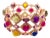 Bochic “Capri” Vintage Ruby & Multi Sapphire Bangle Set In 18K Gold & Silver For Sale