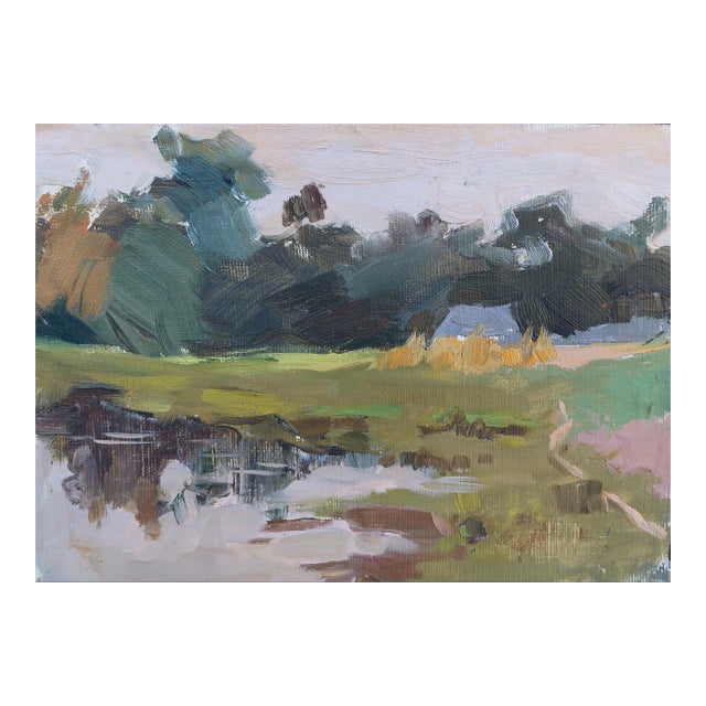 Ukrainian Impressionism Oil Painting: River Landscape, Sokolovsky (1981) 21-29 For Sale