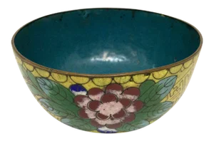 Antique Asian Cloisonné Footed Bowl