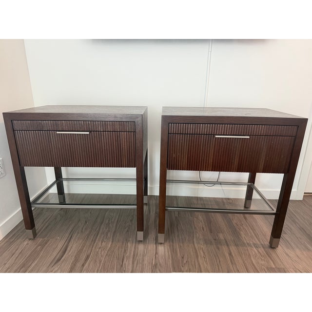 Brown Mid-Century Modern Chestnut Night Table-Set of 2 For Sale - Image 8 of 12