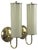 Art Deco Tubular Opaline Glass & Brass Sconces, Germany, 1930s, Set of 2 For Sale