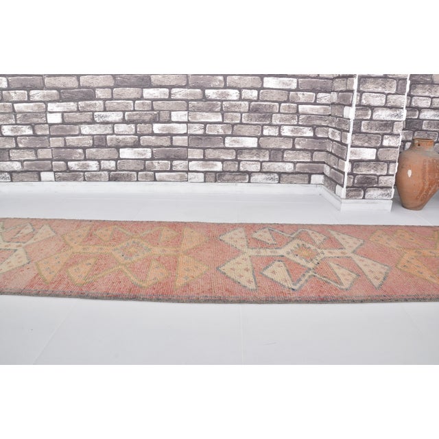 Oushak Antique Hallway Runner Rug For Sale - Image 4 of 8