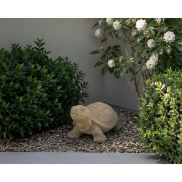 Vintage Cast Stone Turtle Garden Statue For Sale - Image 10 of 12