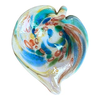 Vintage Italian Murano Multicolor Blown Glass Bowl For Sale
