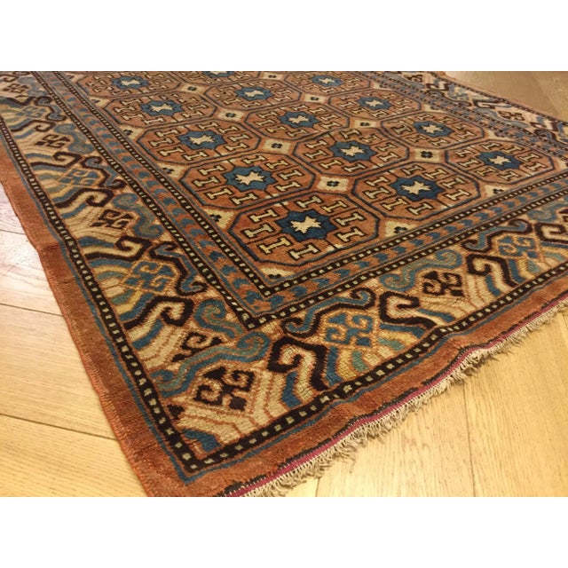 Antique Chinese Brown and Blue Khotan Rug, 1870s For Sale - Image 15 of 18