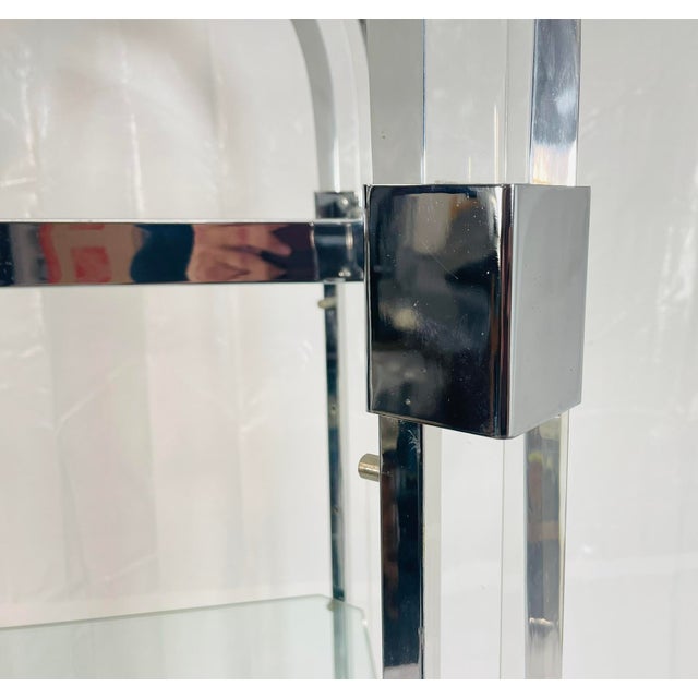 1970s Charles Hollis Jones Lucite & Chrome Etagere, Signed 1974 – Adjustable Shelves For Sale - Image 11 of 18