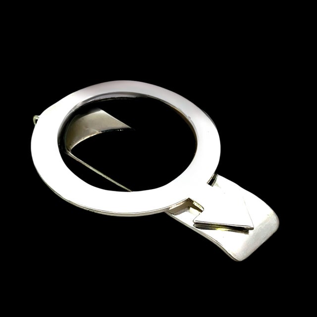 Abstract 1990s Tiffany & Co Estate Circle Arrow Money Clip Sterling Silver For Sale - Image 3 of 9