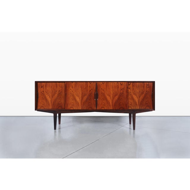 Brick Red Danish Modern Brazilian Rosewood Credenza by Knud Nielsen For Sale - Image 8 of 16