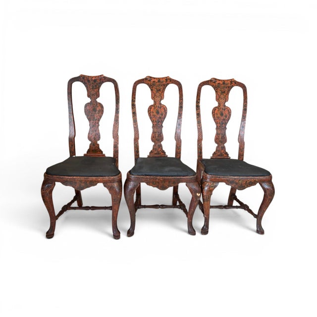 18th Century 18th Century Rococo Set of 6 Painted Dining Chairs From Lucca For Sale - Image 5 of 10