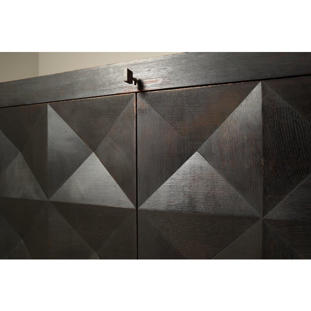 Brutalist Ebonized Sideboard by Jean Batenburg for Mi Belgium, 1960s For Sale - Image 4 of 18