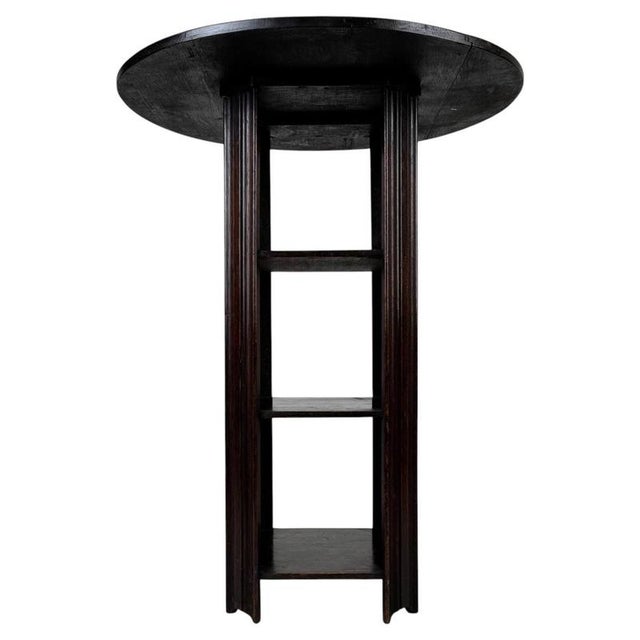 Antique Early 20th Century English Oak Round Side Table with Shelved Base For Sale - Image 9 of 9