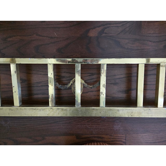 Metal 19th Century Brass Fireplace Club Fender With Leather Upholstered Seats For Sale - Image 7 of 8