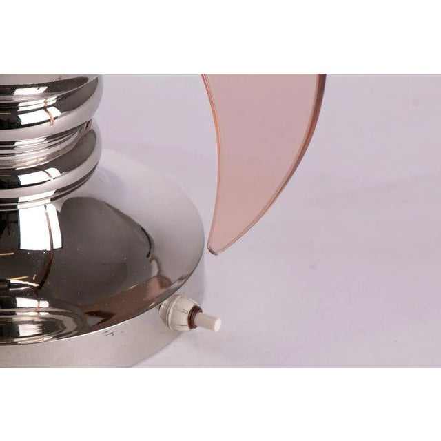 1930s French Art Deco Silver-Plated Uplighter Table Lamp, 1930s For Sale - Image 5 of 10