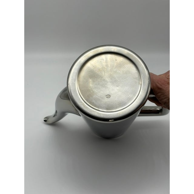Metal Vintage Broggi Stainless Steel Coffee or Tea Pot Italian Armed Forces Logo 1950s For Sale - Image 7 of 15