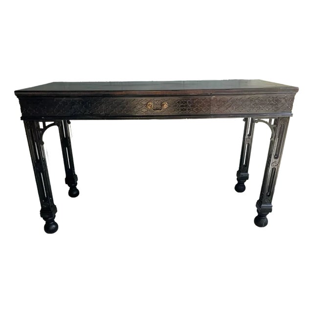 Vintage Hollywood Regency Style 1 Drawer Console Table by Lloyd Buxton For Sale