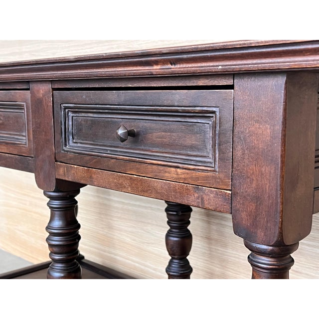 Early 20th Spanish Large Side Table with two drawers or Large Nightstands For Sale - Image 11 of 18